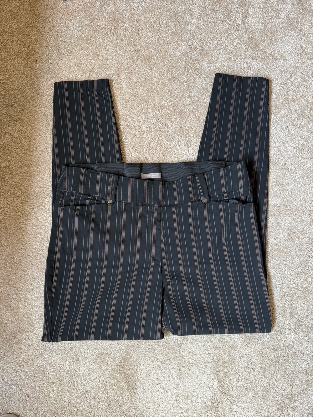 Maurices Black Pinstripe Slim Dress Pants